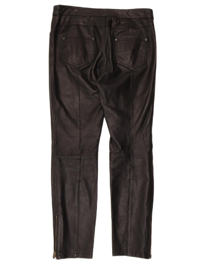 ZASADY Spodnie damskie slim UK 12 Medium W34 L30 Czarna skóra