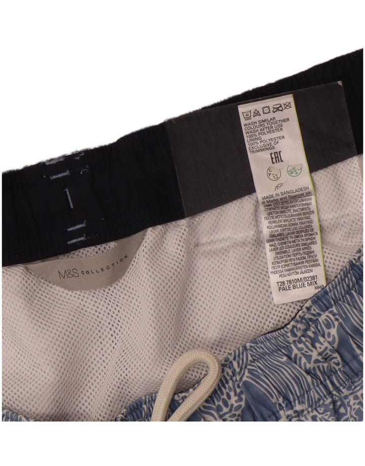 Męskie spodenki kąpielowe Marks & Spencer w abstrakcyjny wzór XL, niebieskie, poliestrowe