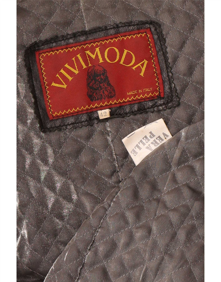 Vintage damska kurtka wojskowa oversize z podwójnymi piersiami IT 42, średnia czarna