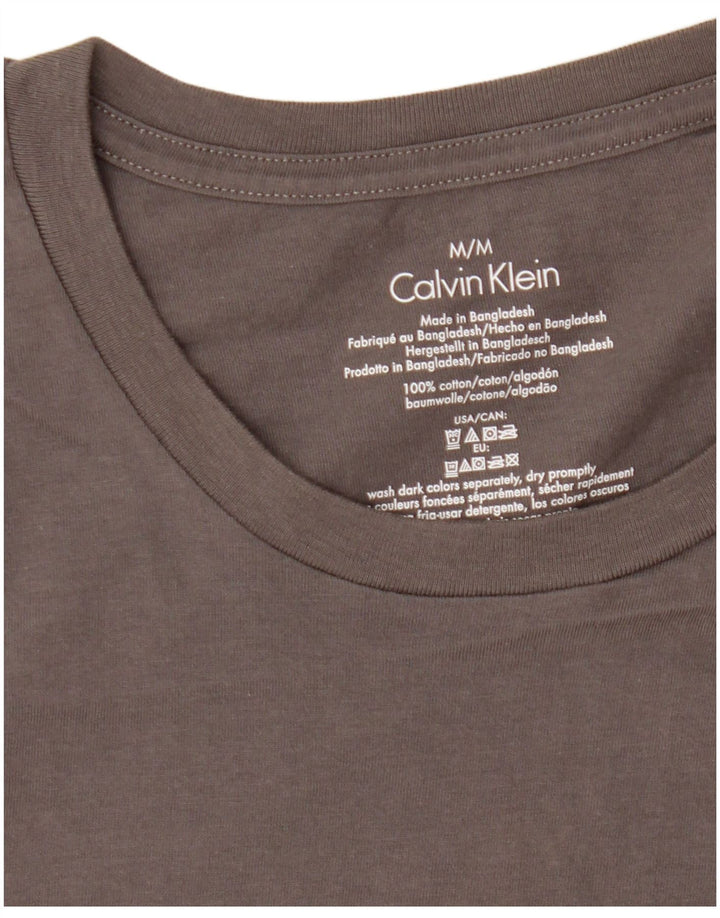 Męska koszulka z grafiką Calvin Klein, średnia szara bawełna