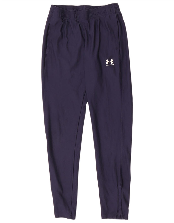 Spodnie dresowe chłopięce Under Armour 11-12 lat, duże, granatowe, poliestrowe