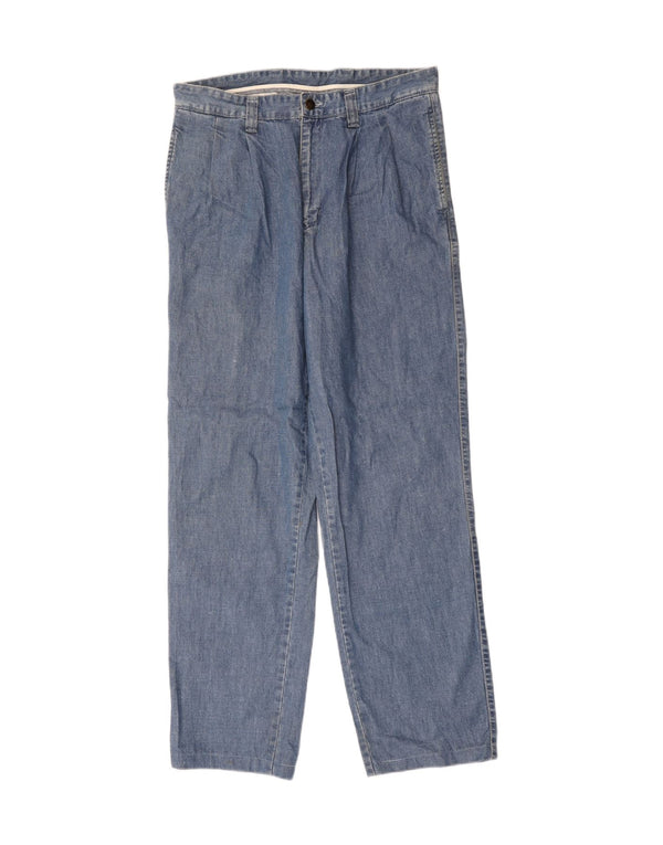 Vintage damskie proste dżinsy W33 L34 niebieskie