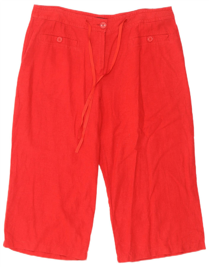 Marks & Spencer Damskie Bermudy UK 16 Duże W34 Czerwone Lniane