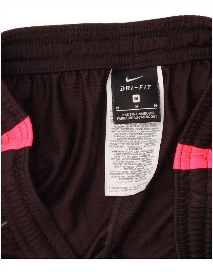NIKE Womens Tracksuit Trousers UK 14 Medium  Burgundy Colourblock