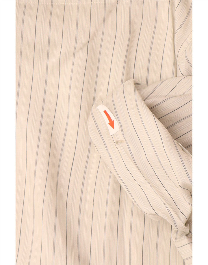 Koszula męska w stylu vintage, rozmiar 42 16 1/2, duża, szara, jedwabna w prążki