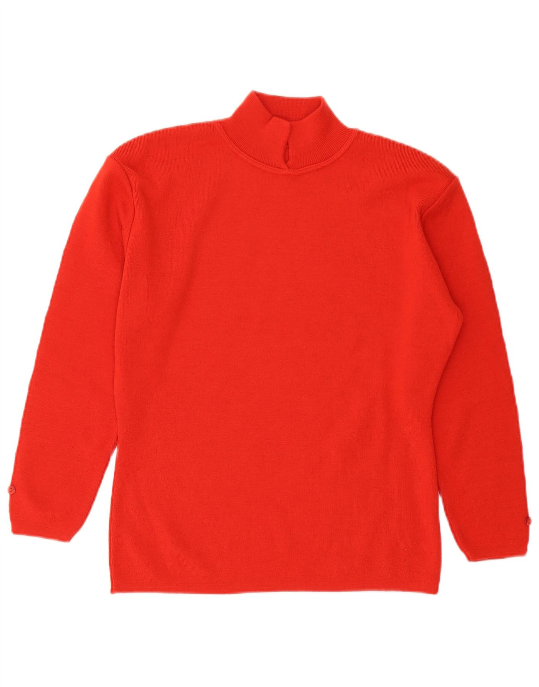 Sweter damski w stylu vintage z golfem UK 14, duża pomarańczowa wełna