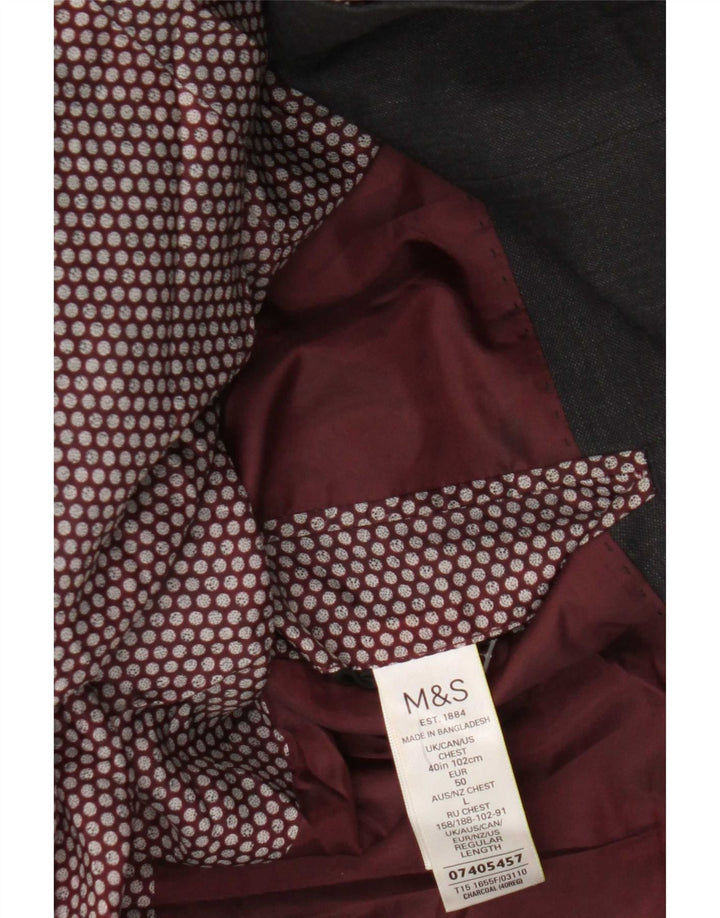 Męska marynarka Marks & Spencer o regularnym kroju, zapinana na 2 guziki, UK 40, duża, szara
