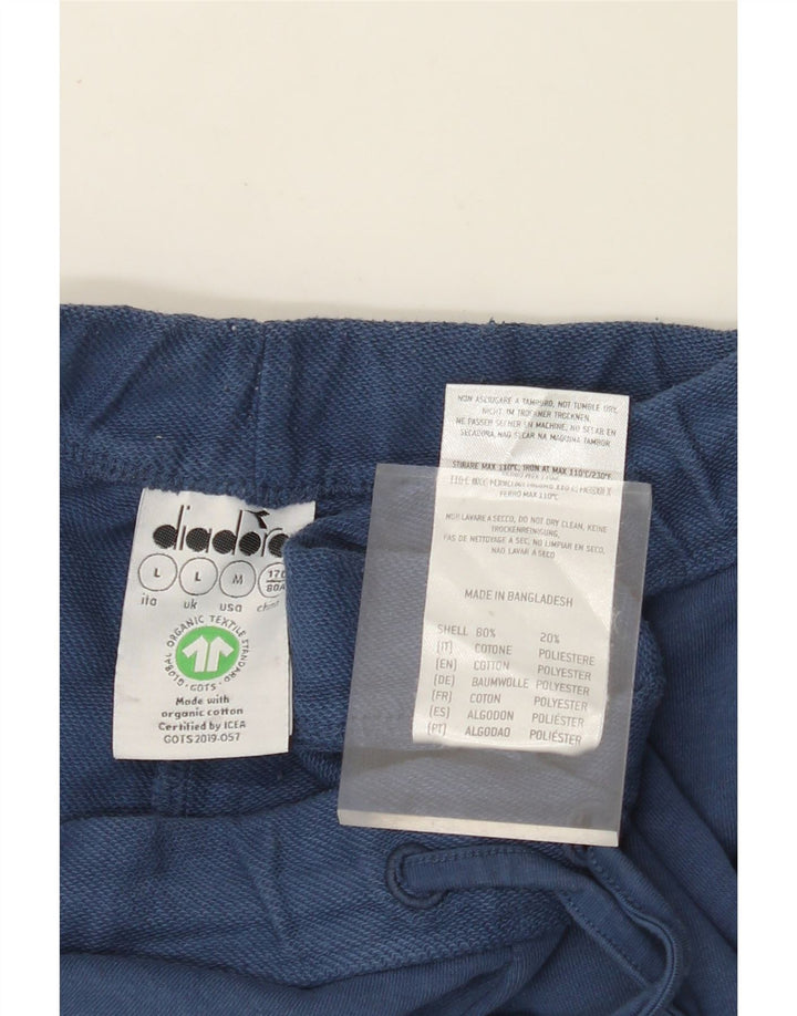 Damskie spodenki sportowe z wysokim stanem DIADORA UK 14, duże, niebieskie, bawełniane