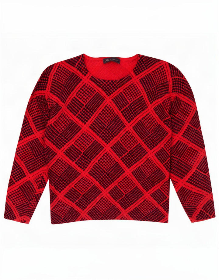 Marks & Spencer Damski sweter z dekoltem w łódkę, UK 12, średni czerwony