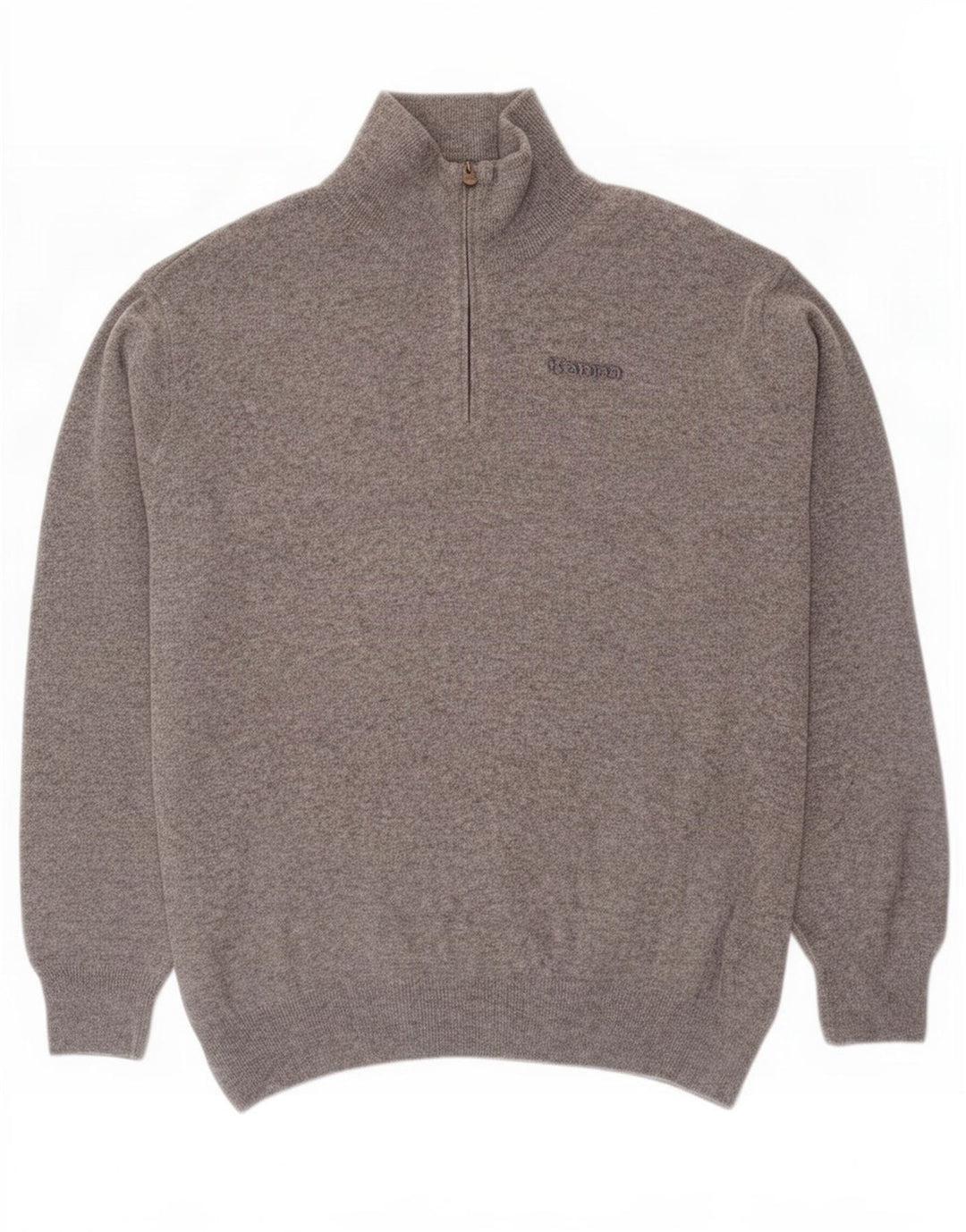 Męski sweter Kappa z zamkiem błyskawicznym 2XL Szara wełna owcza
