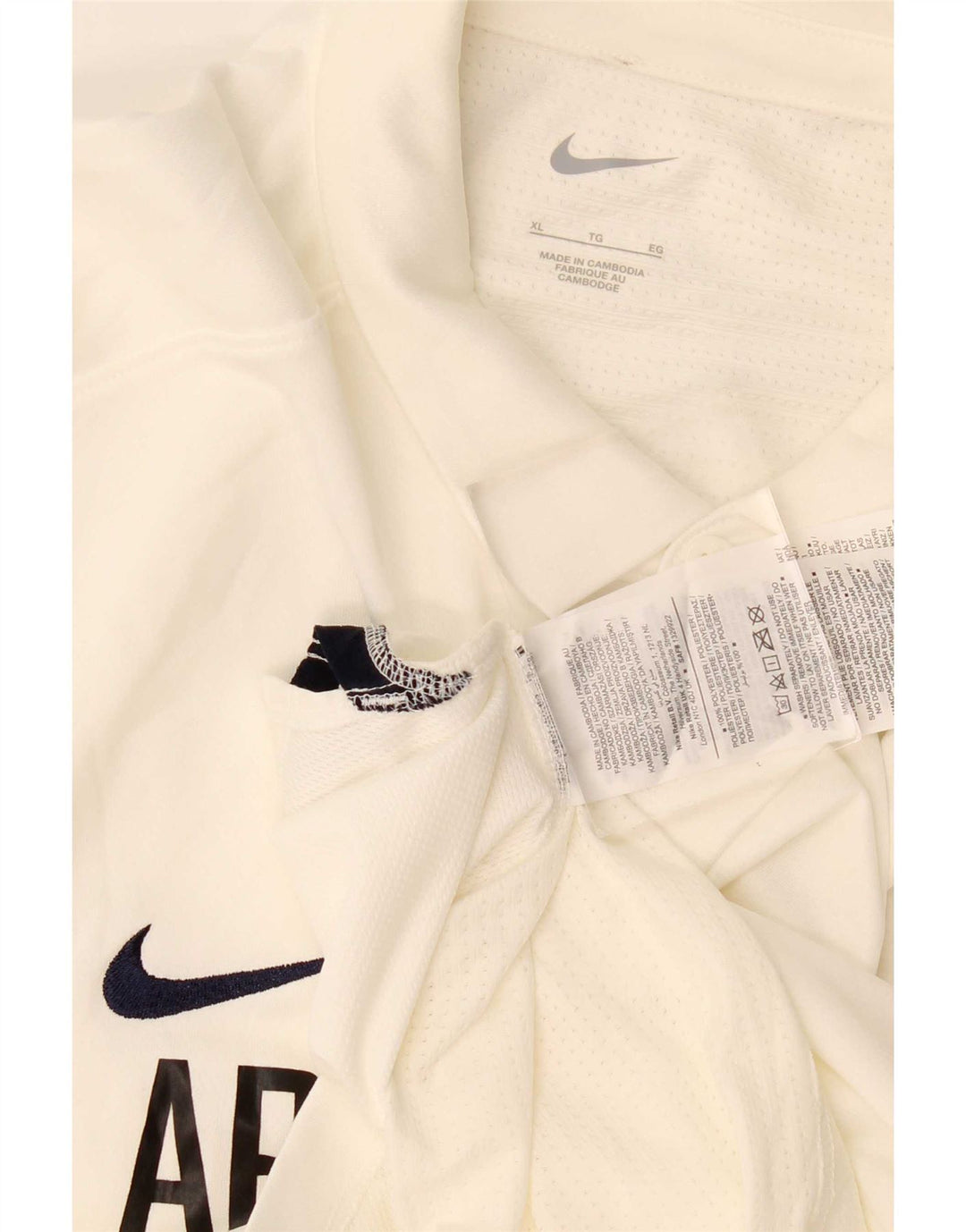 Męska koszulka polo z grafiką Nike XL w kolorze złamanej bieli, poliester