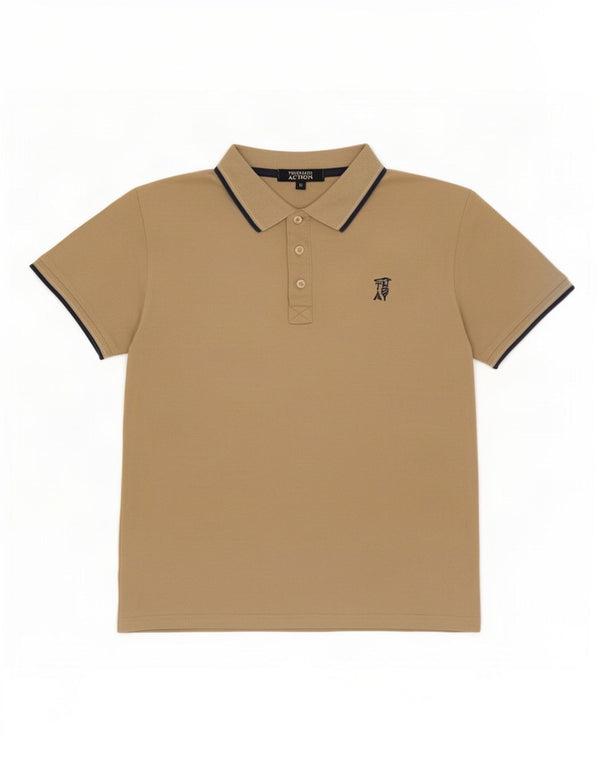 Męska koszulka polo Trussardi w kolorze średniego beżu, bawełniana