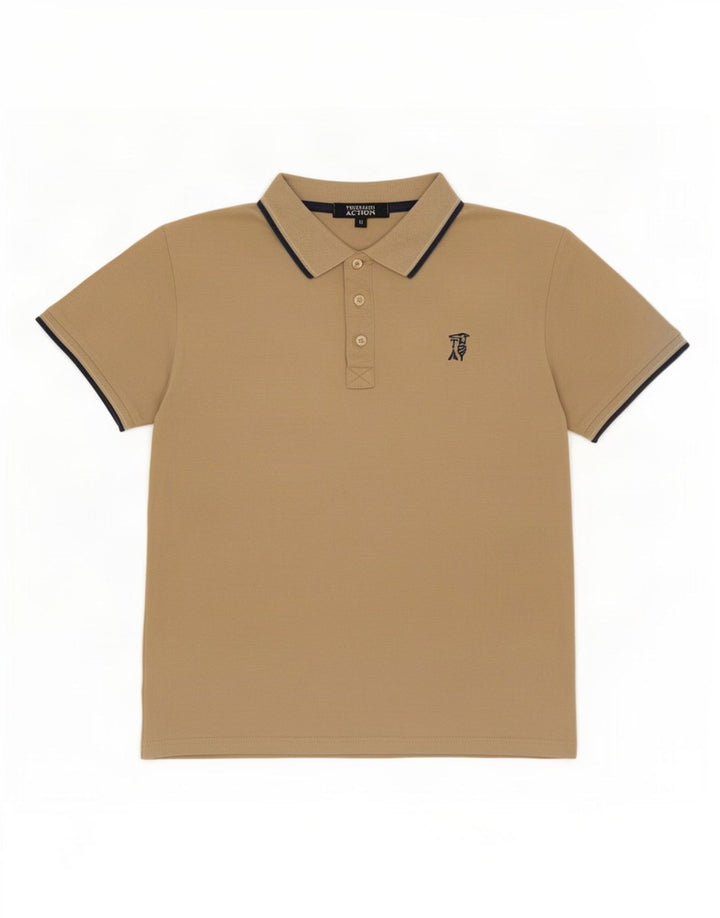 Męska koszulka polo Trussardi w kolorze średniego beżu, bawełniana