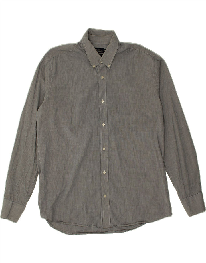 DACK'S Mens Slim Shirt 2XL Grey Check Cotton Vintage Dack's and Second-Hand Dack's from Messina Hembry 