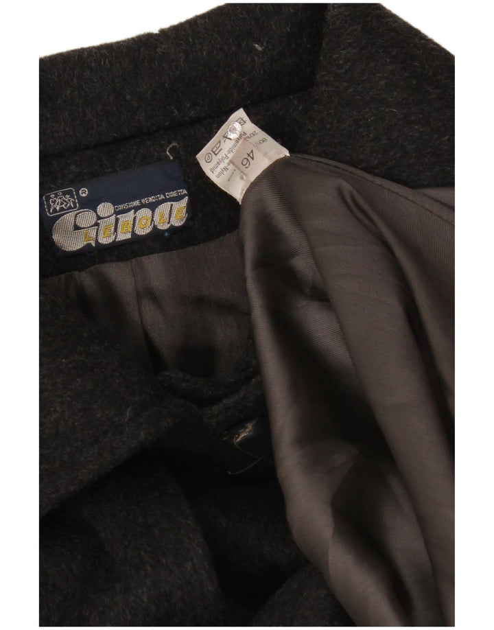 Gina Lebole Damski płaszcz oversize typu capelet IT 46, duży, czarny, wełniany
