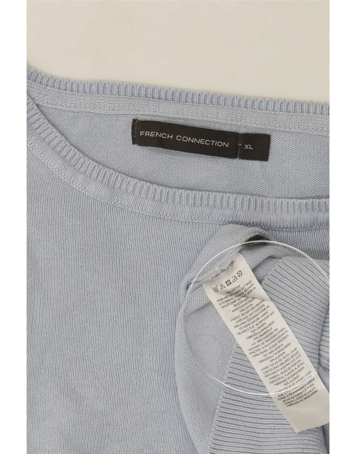 Męski sweter z dekoltem w łódkę French Connection XL, niebieska bawełna