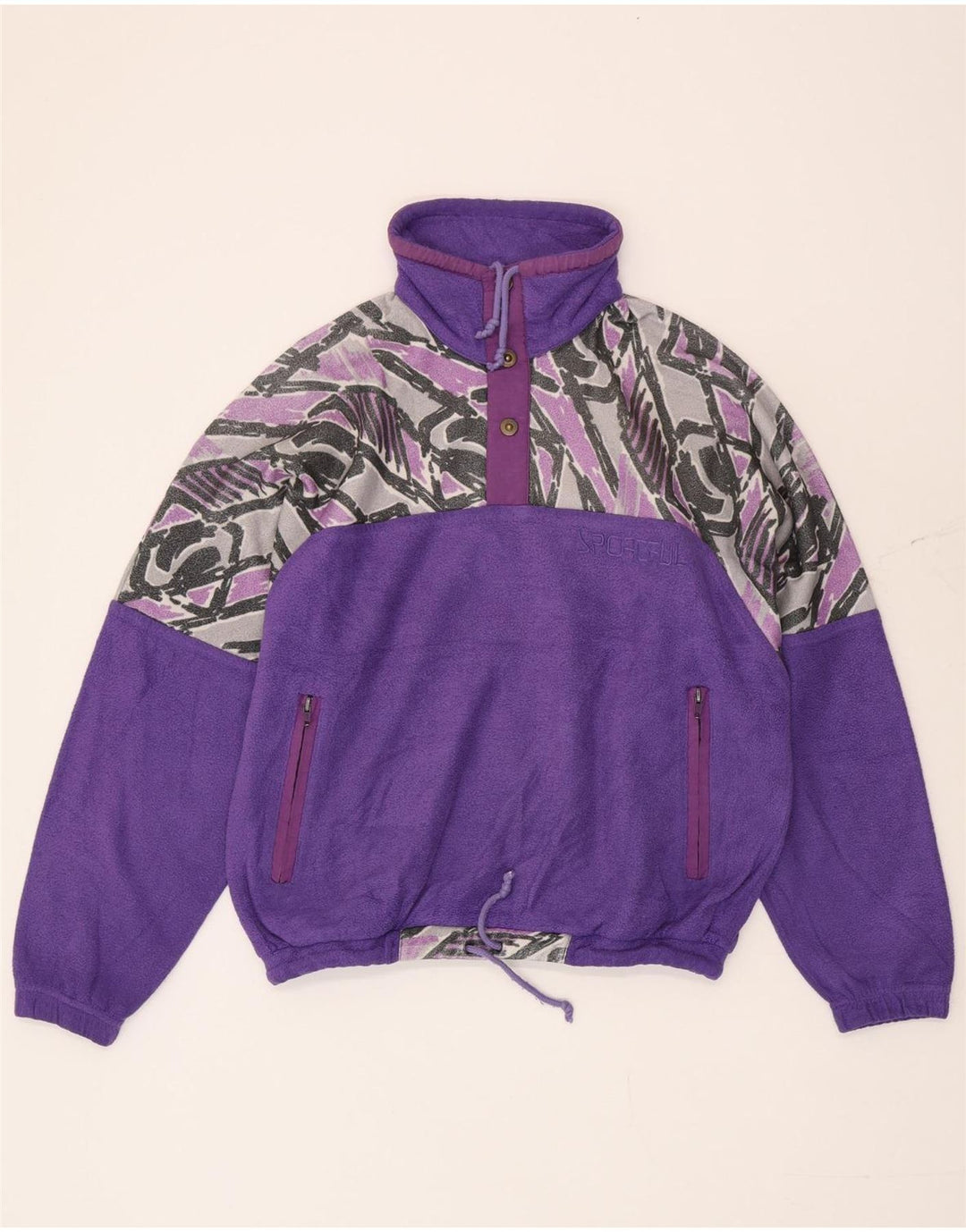 Sportful Męski sweter polarowy w abstrakcyjny wzór IT 48 Średni fiolet