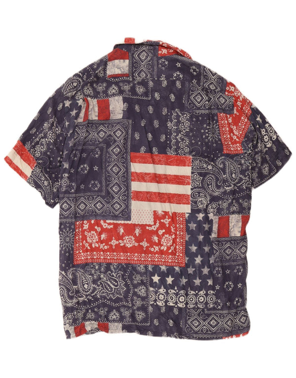 Męska koszulka Polo Ralph Lauren z krótkim rękawem, duża, granatowa, patchworkowa