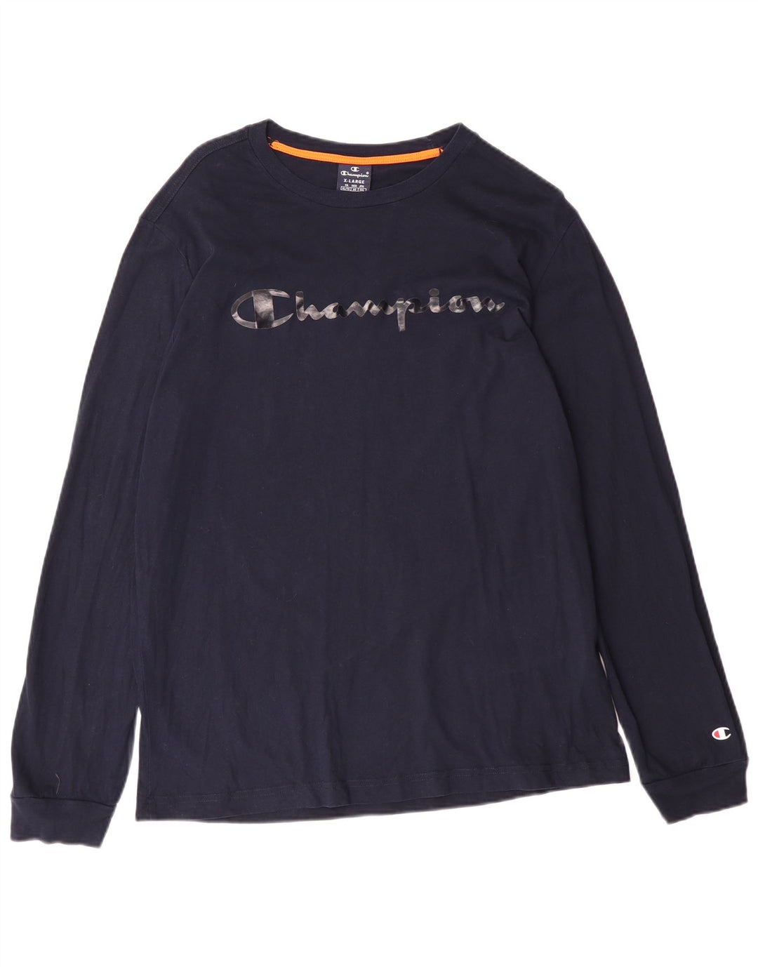 Damska koszulka z grafiką Champion, góra XL, granatowa, bawełniana