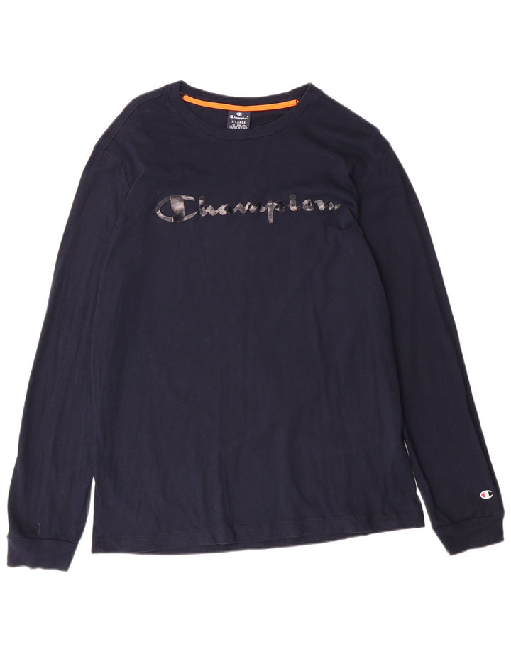 Damska koszulka z grafiką Champion, góra XL, granatowa, bawełniana