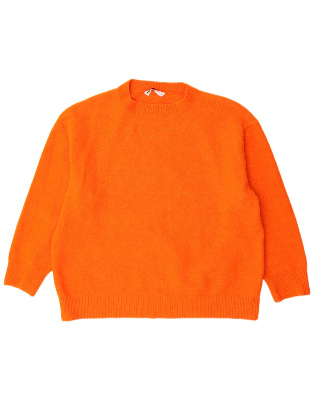 Damski sweter oversize Zara z okrągłym dekoltem UK 14, średni pomarańczowy akryl