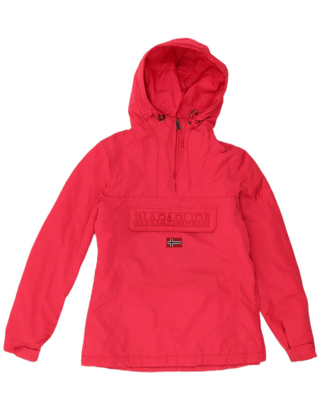 Damska kurtka Anorak z kapturem, oversize, Napapijri UK 10, mała, czerwona