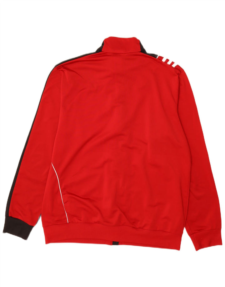 Męska kurtka dresowa ADIDAS UK 46/48 XL, czerwony, blokowy kolor, poliester