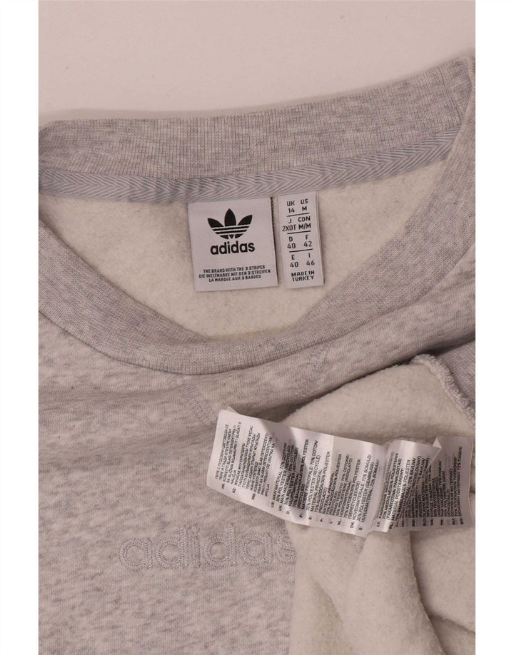 Damska bluza oversize Adidas, UK 14, duża, szara bawełna