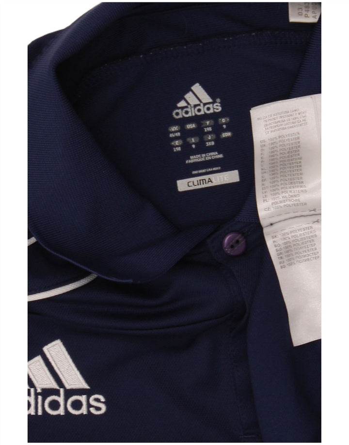 Męska koszulka polo ADIDAS Climalite UK 46/48 XL, granatowa, poliester