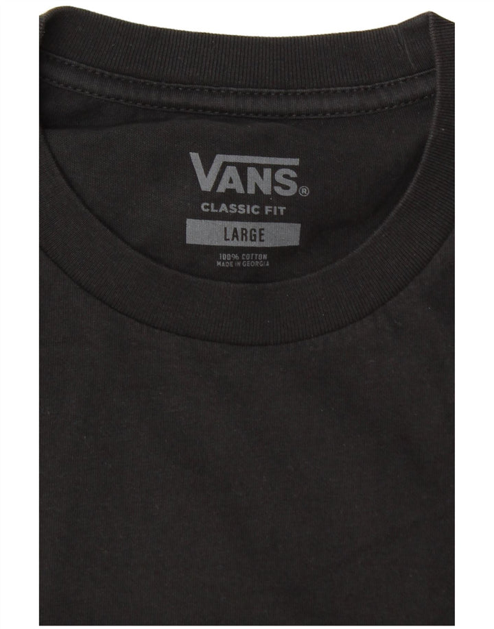 Męski T-shirt Vans o klasycznym kroju, duży, czarny, z blokami kolorów