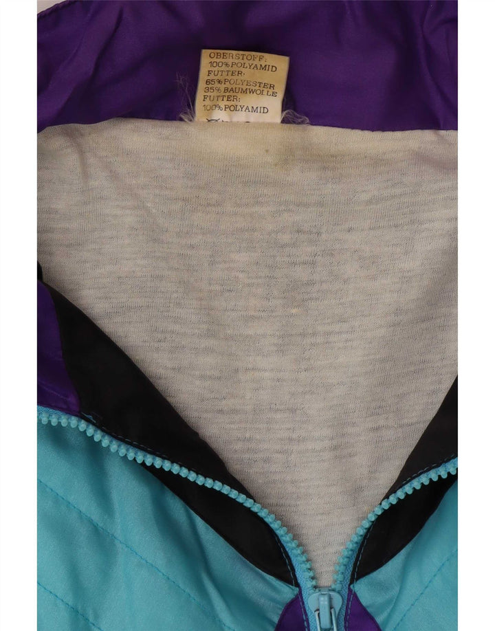 Vintage męski dres XL z niebieskim blokiem kolorów, poliamidem, retro
