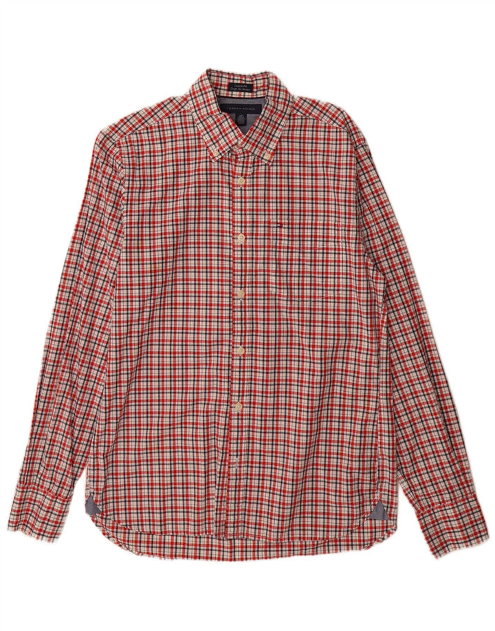 Koszula męska Tommy Hilfiger o dopasowanym kroju, mała, bawełniana w czerwoną kratę