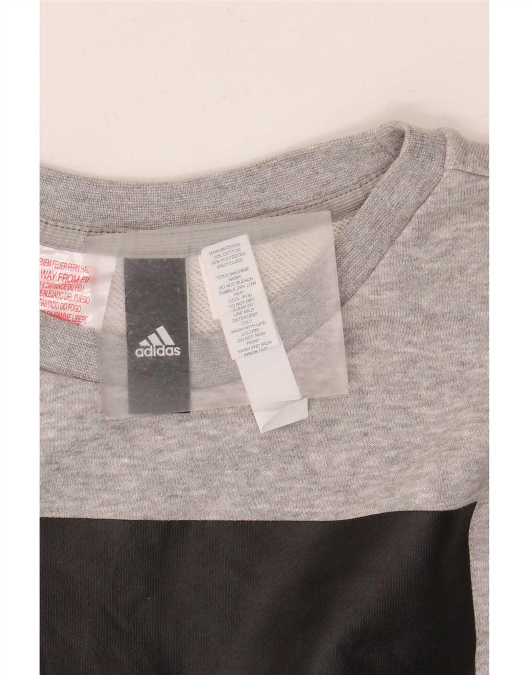 Chłopięca bluza Adidas z grafiką, 13-14 lat, szara bawełna