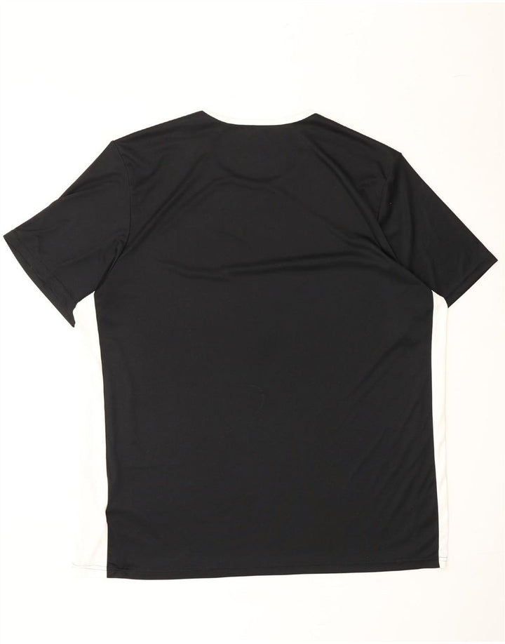 ADIDAS Mens Climalite T-Shirt Top 2XL Black Colourblock Polyester Vintage Adidas and Second-Hand Adidas from Messina Hembry 