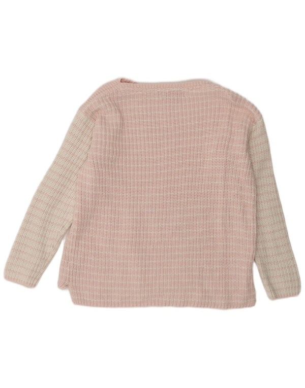 Marks & Spencer Damski sweter z dekoltem w łódkę, UK 14, średni różowy w paski