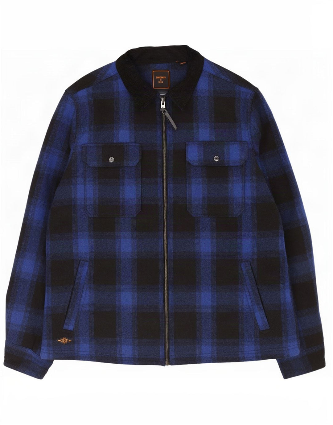 Kurtka męska Shacket Superdry UK 44 2XL Granatowa, wełniana kratka