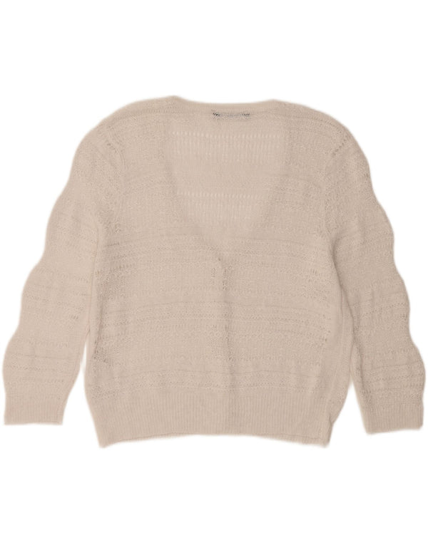 BETTY BARCLAY Womens See Through Cardigan Sweater UK 16 Large  White