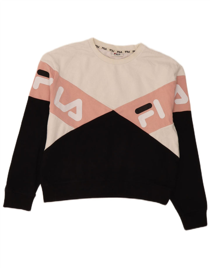 Damska bluza z grafiką Fila, UK 12, średnia, wielobarwna