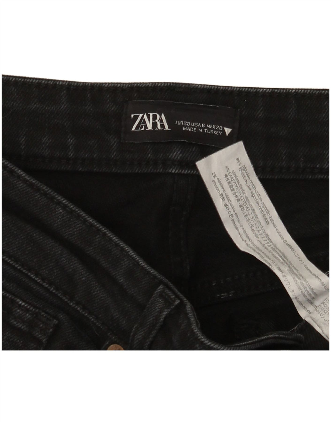 Damskie jeansy Bootcut Zara EU 38 Small W28 L26 Czarna bawełna