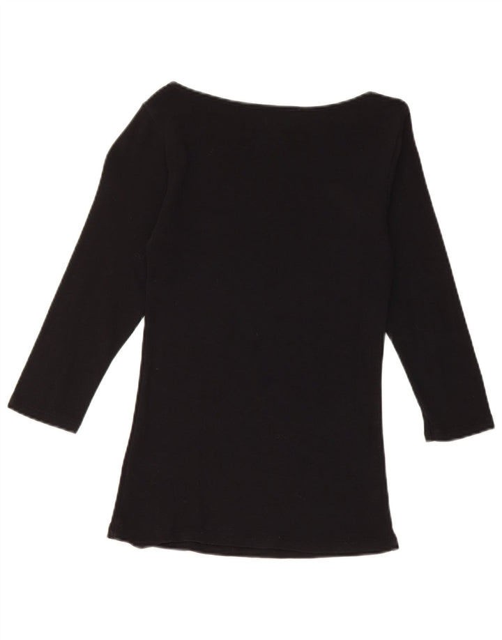 Top damski Zara z rękawem 3/4, UK 8, mały, czarny, bawełniany