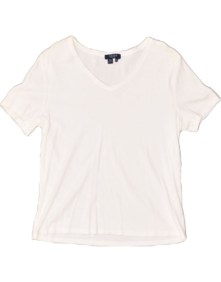 CHAPS Womens T-Shirt Top UK 18 XL White Cotton | Vintage Chaps | Thrift | Second-Hand Chaps | Used Clothing | Messina Hembry 