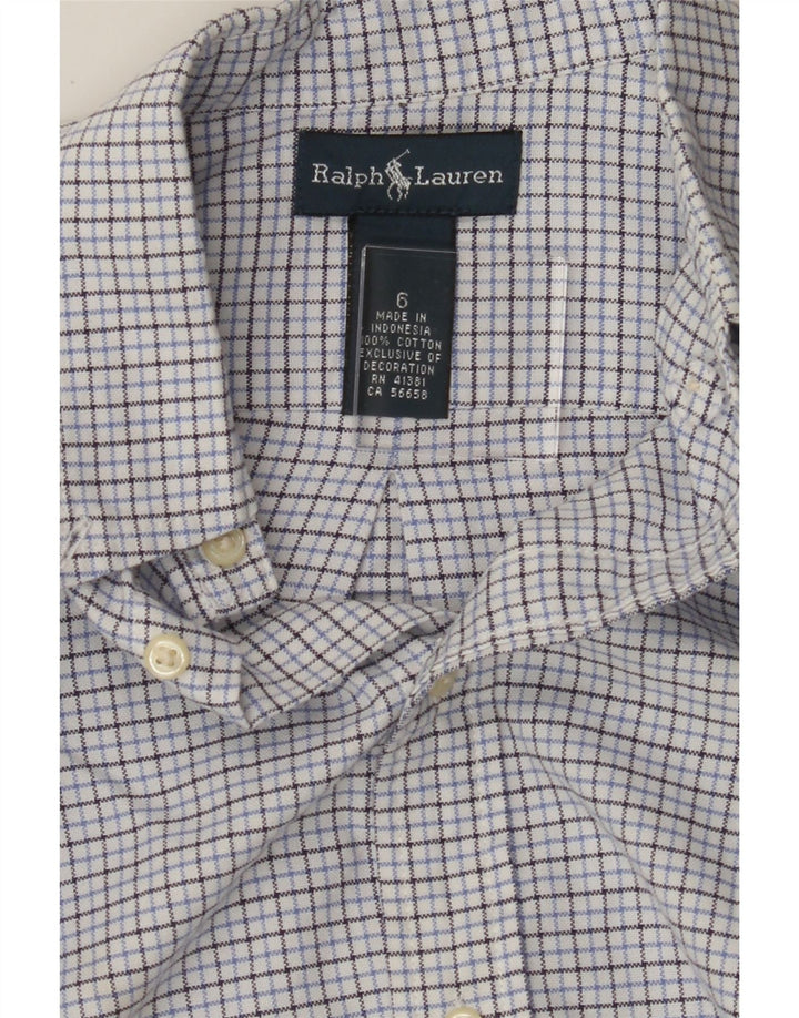 RALPH LAUREN Boys Shirt 5-6 Years Blue Check Cotton Vintage Ralph Lauren and Second-Hand Ralph Lauren from Messina Hembry 