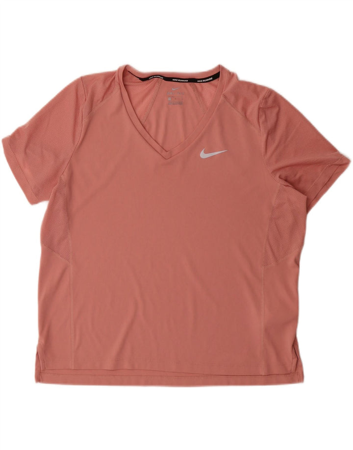 NIKE Womens Dri Fit T-Shirt Top UK 14 Large Pink Polyester Vintage Nike and Second-Hand Nike from Messina Hembry 