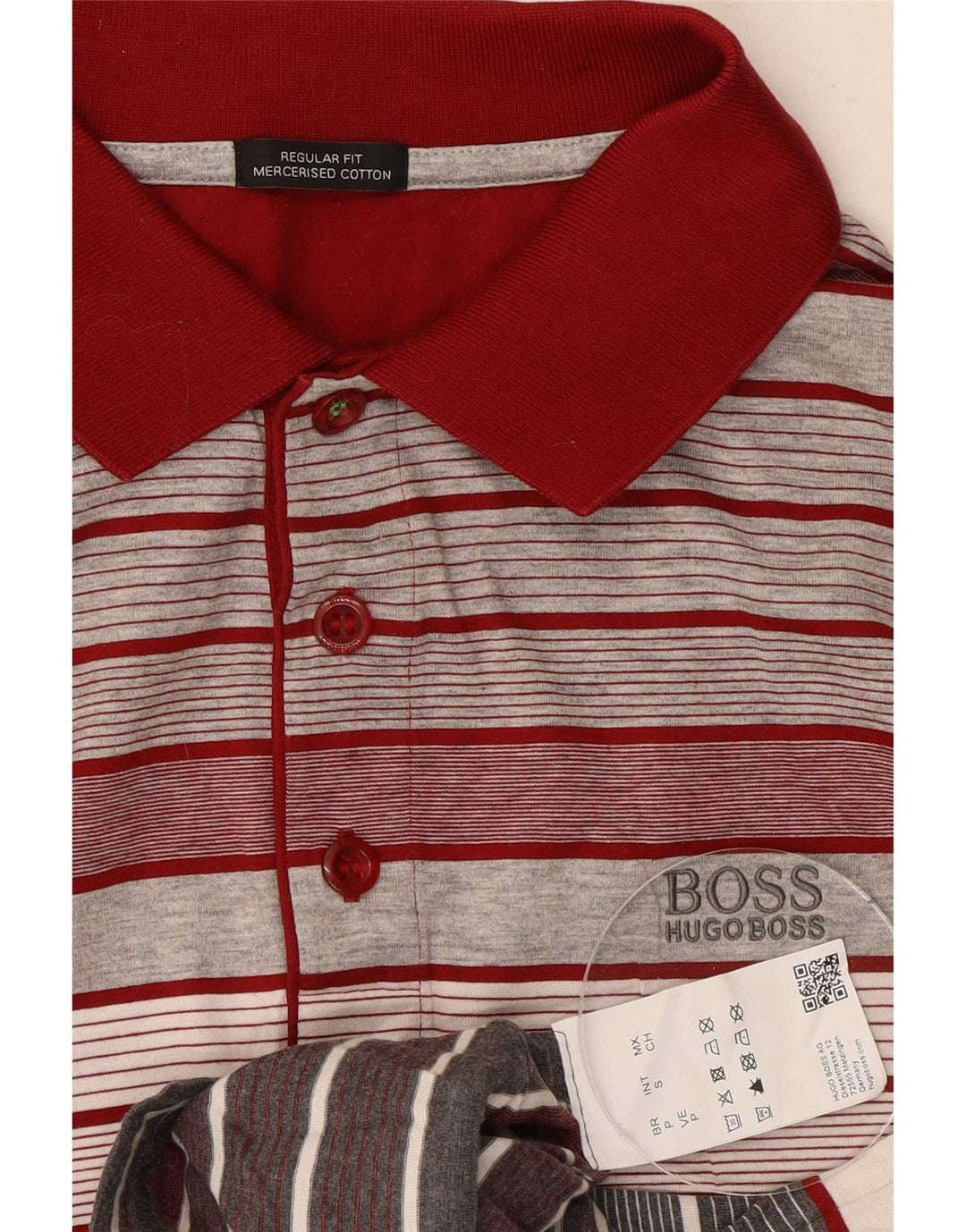 Męska koszulka polo o regularnym kroju Hugo Boss, mała, bawełniana w czerwone paski