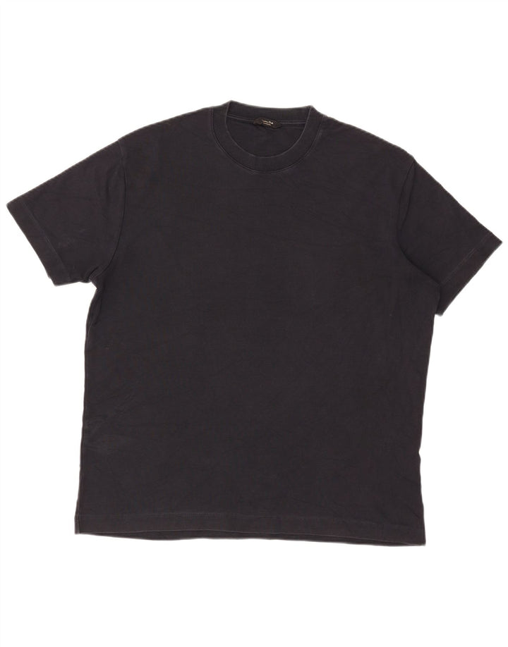 T-shirt męski Massimo Dutti Top, średni czarny, bawełniany