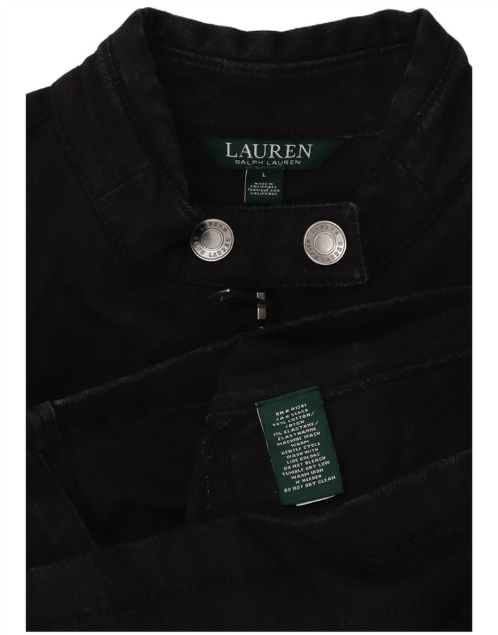 Damska kurtka bomberka Ralph Lauren UK 16, duża czarna bawełna