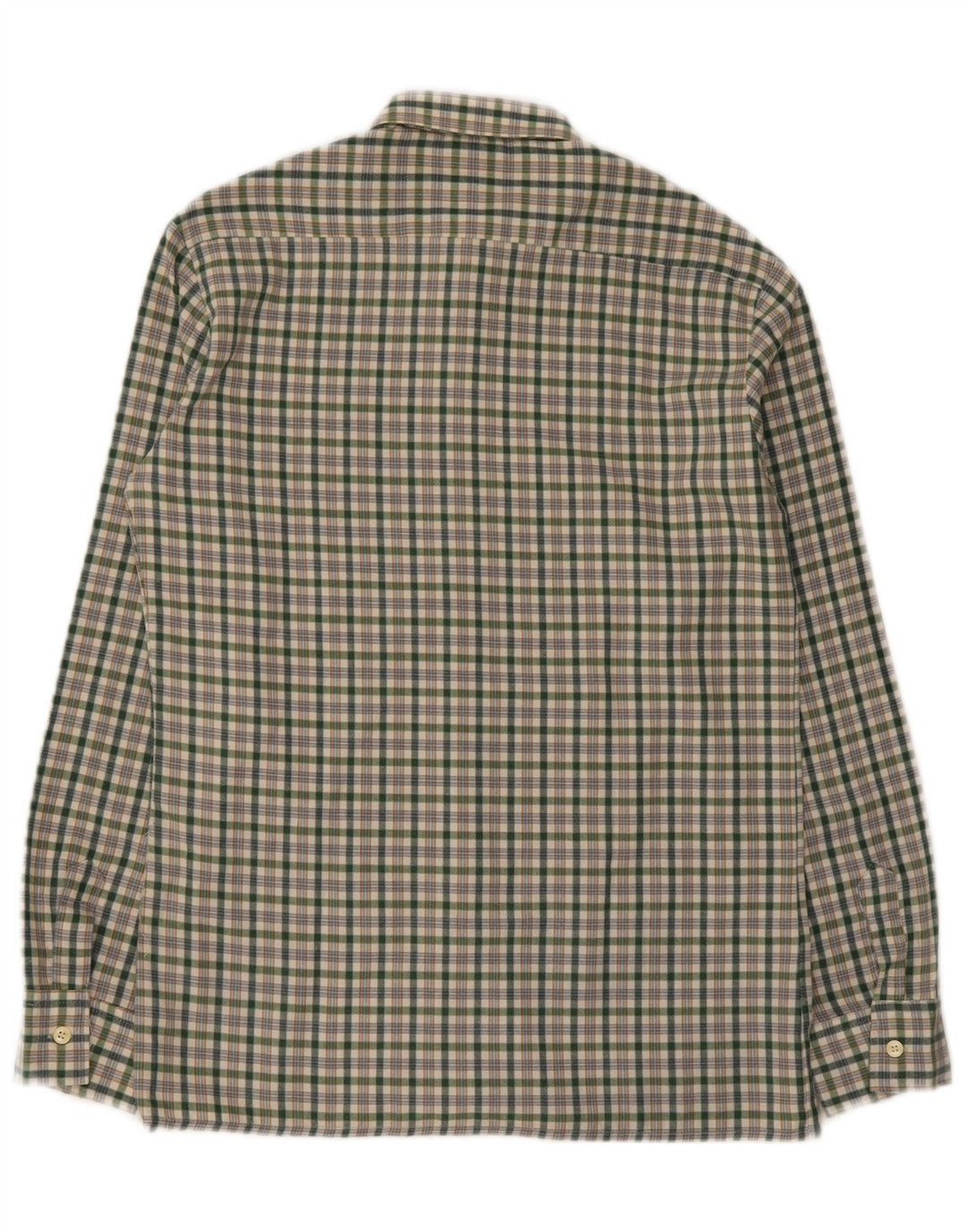 Vintage męska koszula flanelowa, mała, zielona, poliestrowa kratka