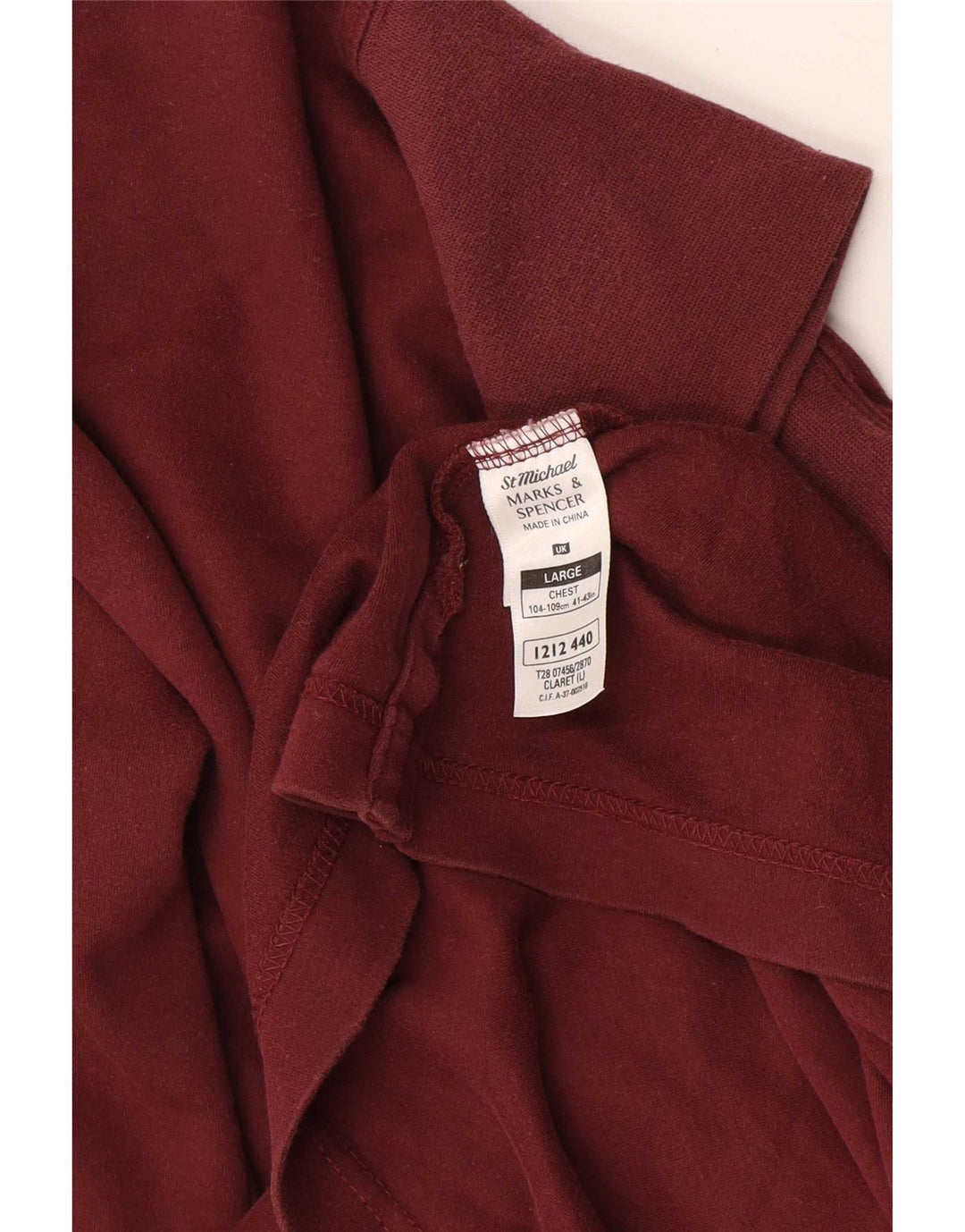 Marks & Spencer Damski top oversize z długim rękawem, UK 16, duży, bordowy