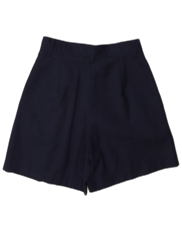 Benetton Womens High Waist Pegged Casual Shorts IT 40 Small W26 Navy Blue