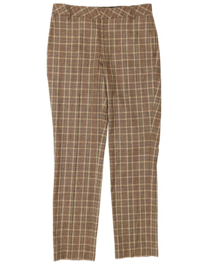 Męskie spodnie codzienne Ted Baker Slim Fit W30 L32 Brązowa wełniana kratka